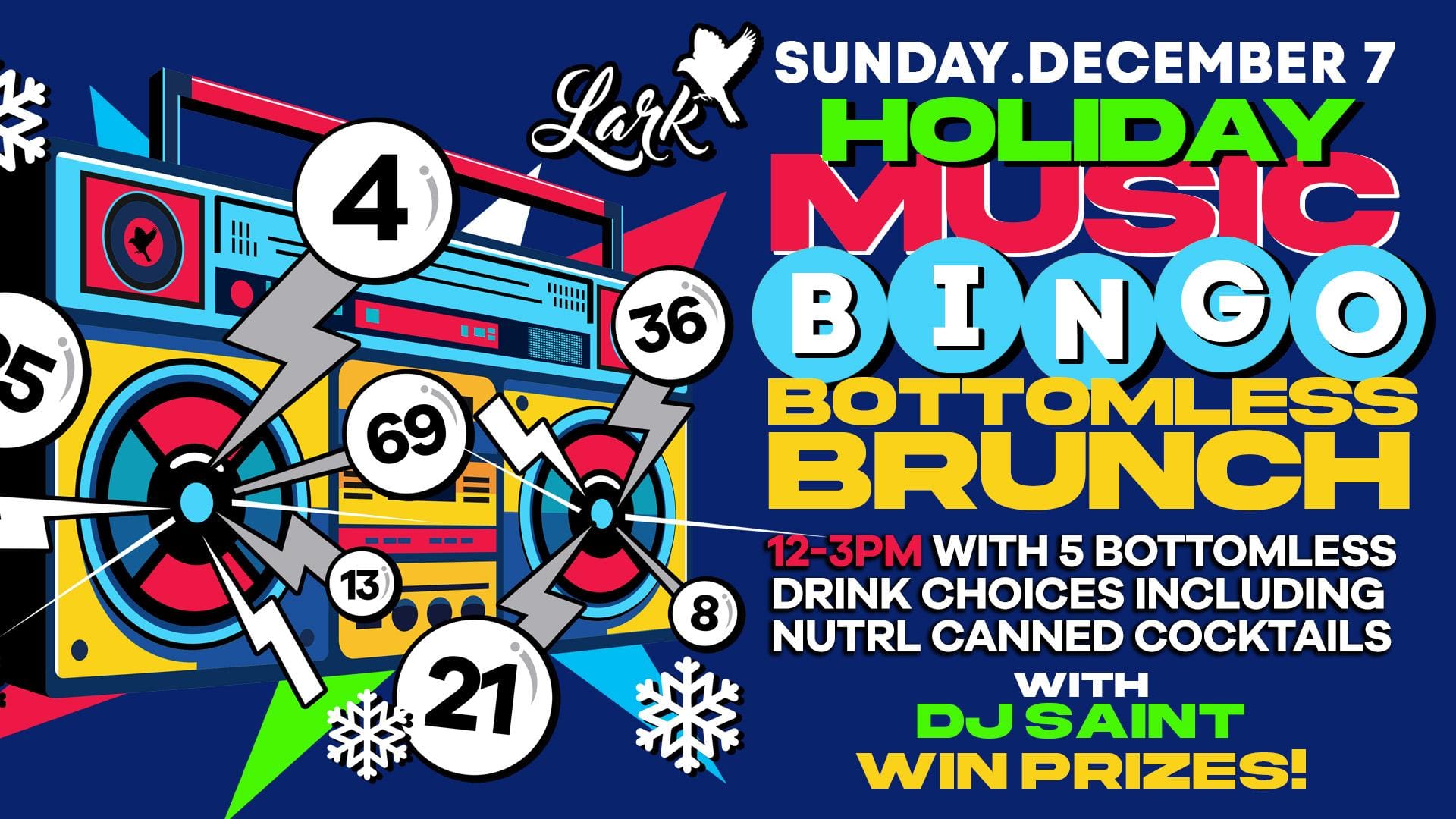 Lark HolidayMusicBingo DragBrunch 1920x1080ForTvScreens