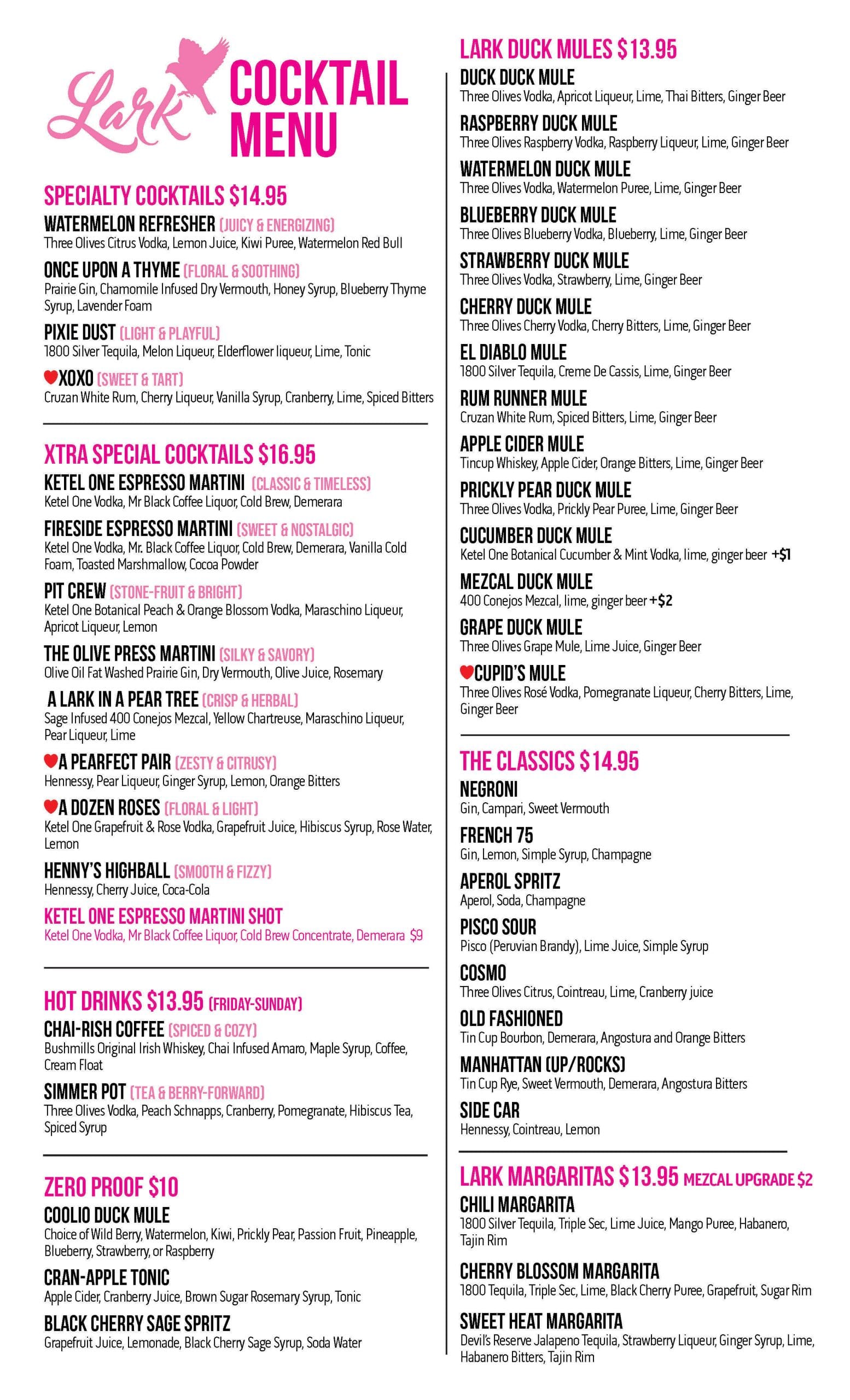 Lark Menu January 2026 Page 1.1