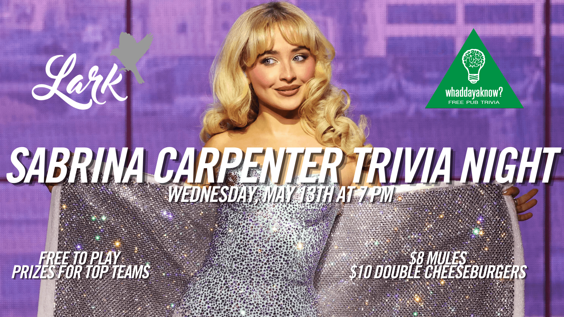 Sabrina Carpenter Themed Trivia • Lark Restaurant & Bar Chicago
