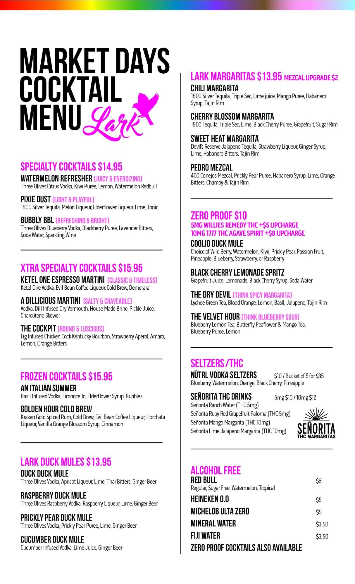 Lark MktDaysWkndCocktailMenu Page 1
