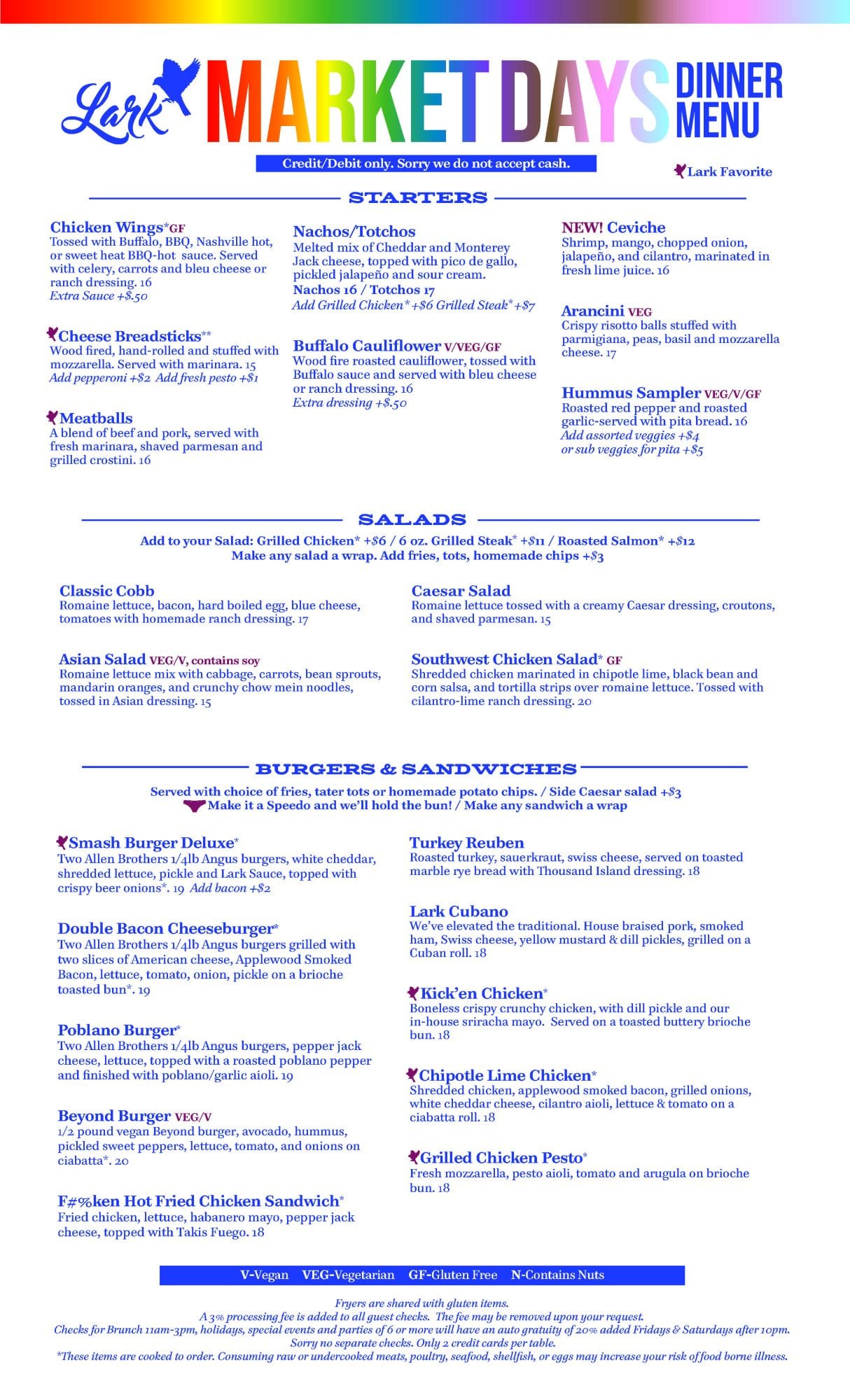 Lark PrintableMktDaysLunchDinnerMenu Page 1