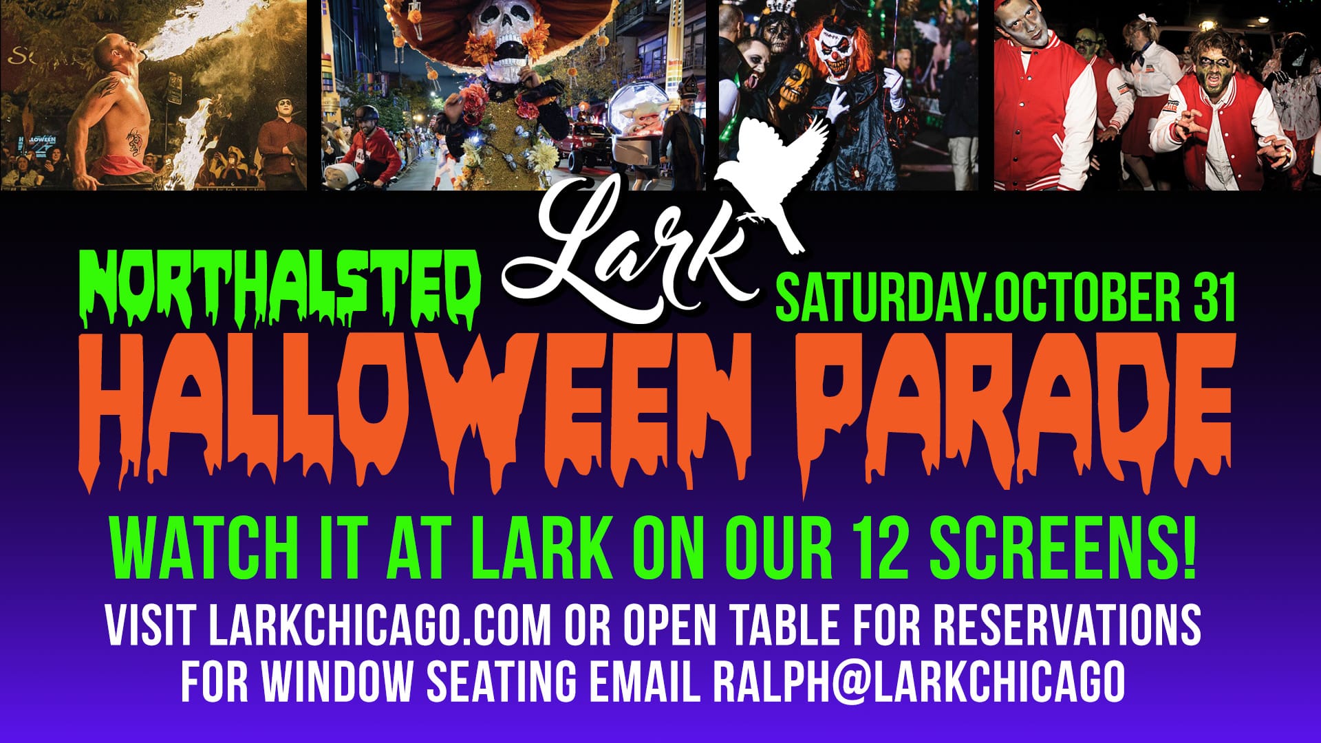 Northalsted Halloween Parade viewing at Lark Chicago on Saturday, October 31, 2026