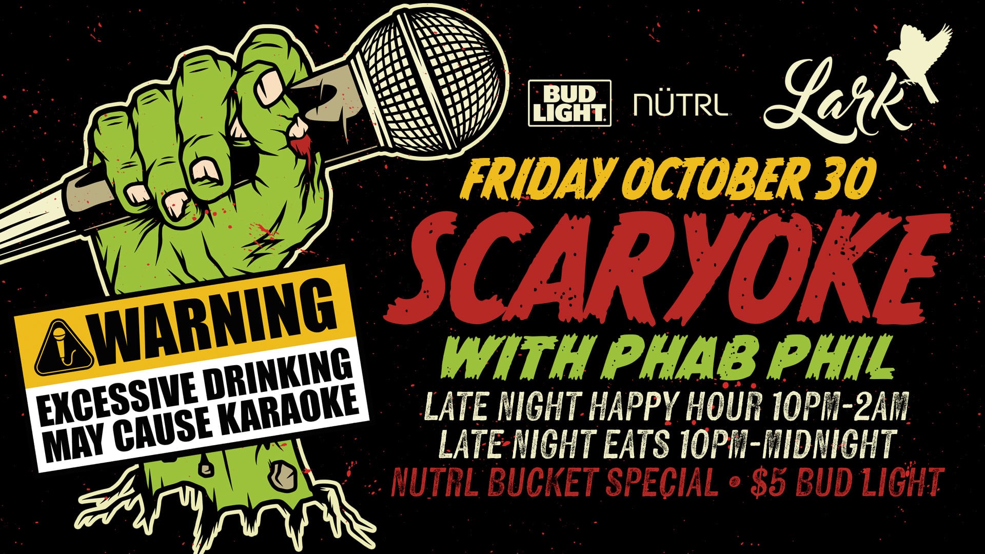 Halloween Scaryoke with Phab Phil at Lark Chicago on Friday, October 30, 2026