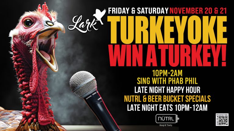 Turkeyoke: Win a Turkey with Phab Phil at Lark Chicago, November 2026.